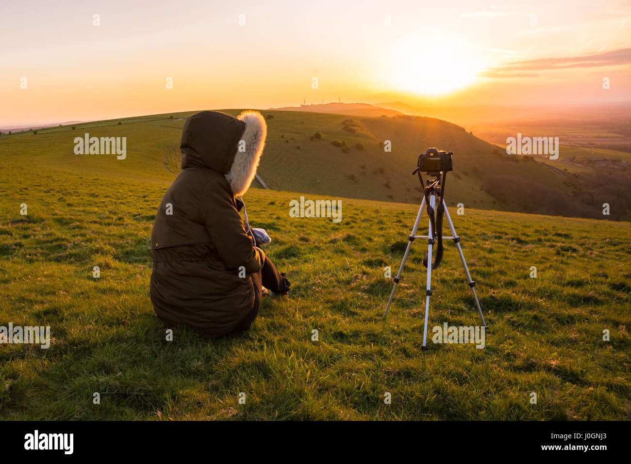 Prendre des photos dans la nature Banque D'Images