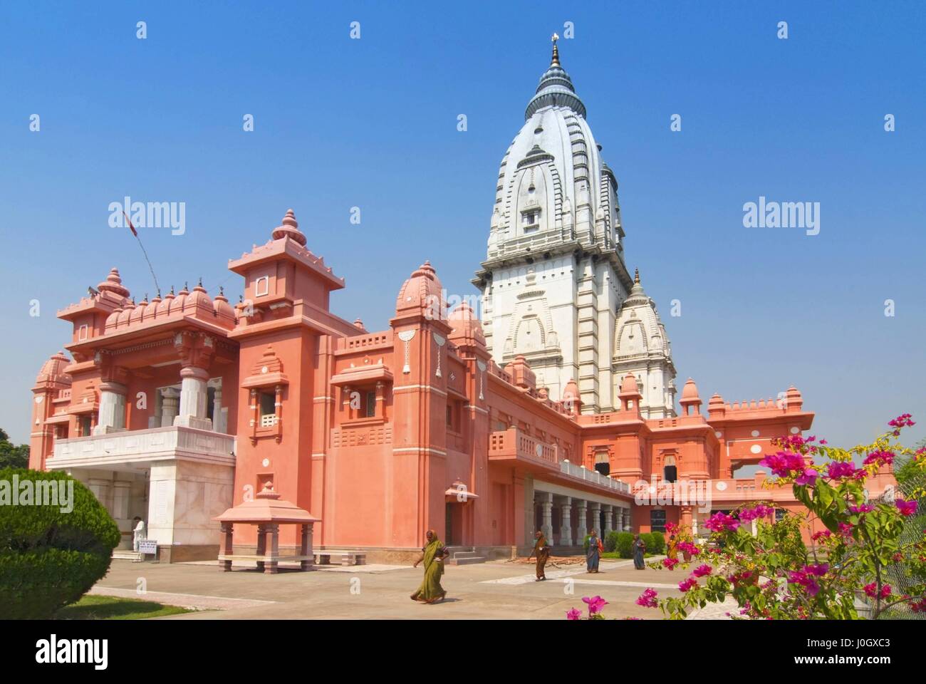 Nouveau Vishwanath temple Birla Mandir, ou l'université hindoue de Bénarès, Benares, Inde,. Banque D'Images