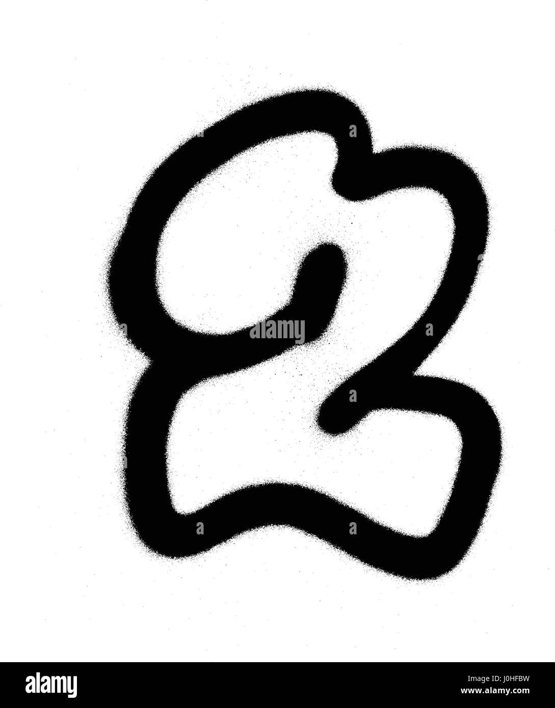 Numéro de Police 2 Bulle graffiti en noir sur blanc Illustration de Vecteur