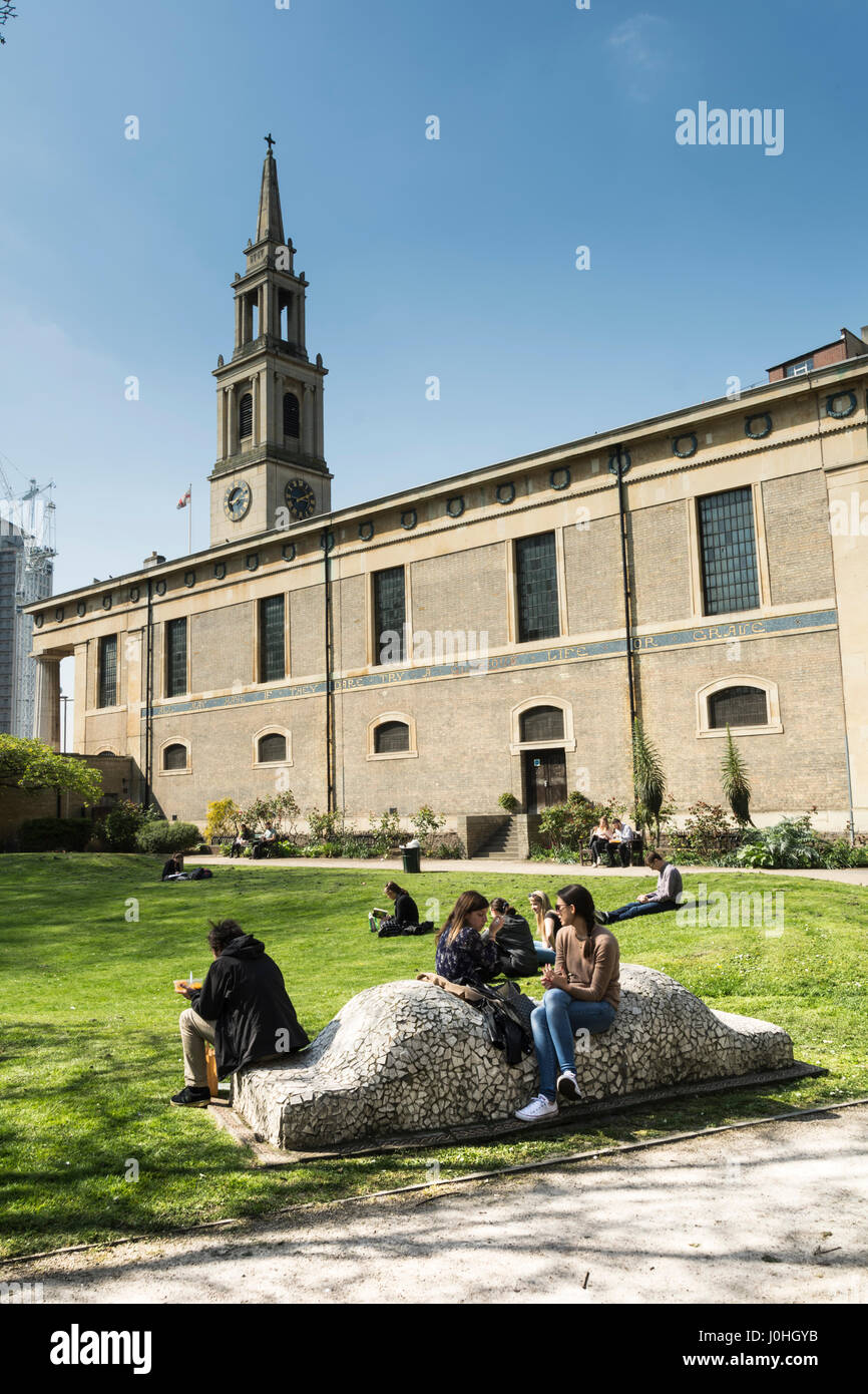 L'église Saint John's, Waterloo - une église néo-grec dans le sud de Londres, construit en 1822-24 pour la conception de Francis Octavius Bedford. Banque D'Images