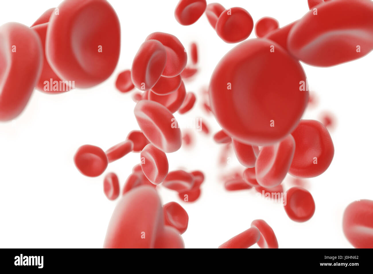 Les globules rouges en veine ou artère, à l'intérieur à l'intérieur d'un organisme vivant, 3D Rendering Banque D'Images