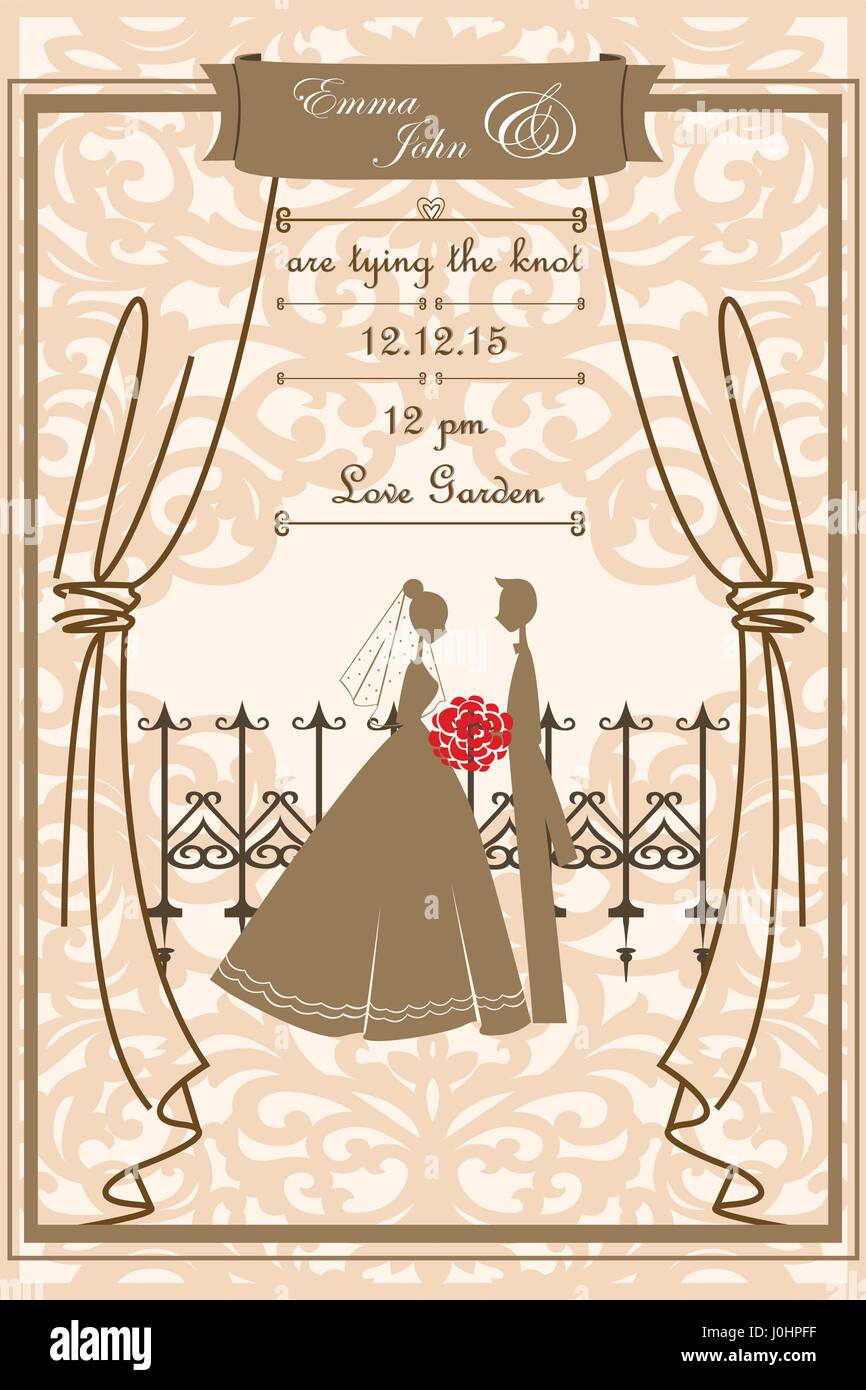 Un vecteur illustration de la conception d'invitation de mariage Illustration de Vecteur