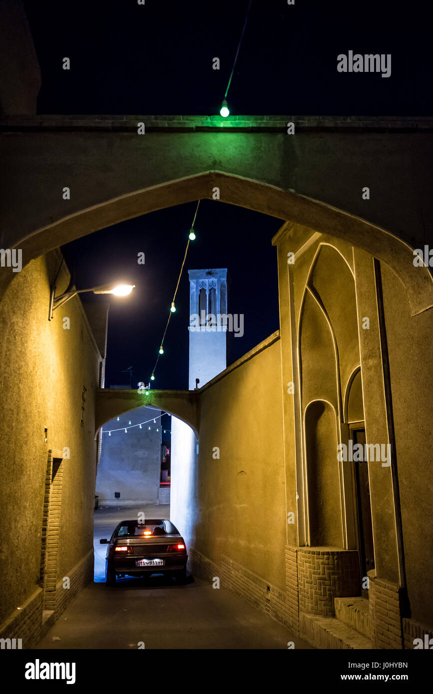 Rue étroite sur la vieille ville de Kashan, ville capitale de Kashan County d'Iran Banque D'Images