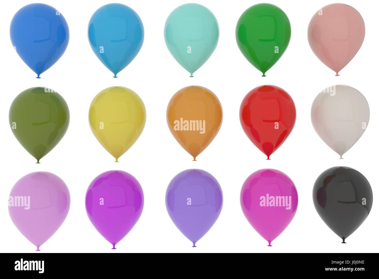 Ballons colorés amusant pour partie dans le rendu 3D Banque D'Images