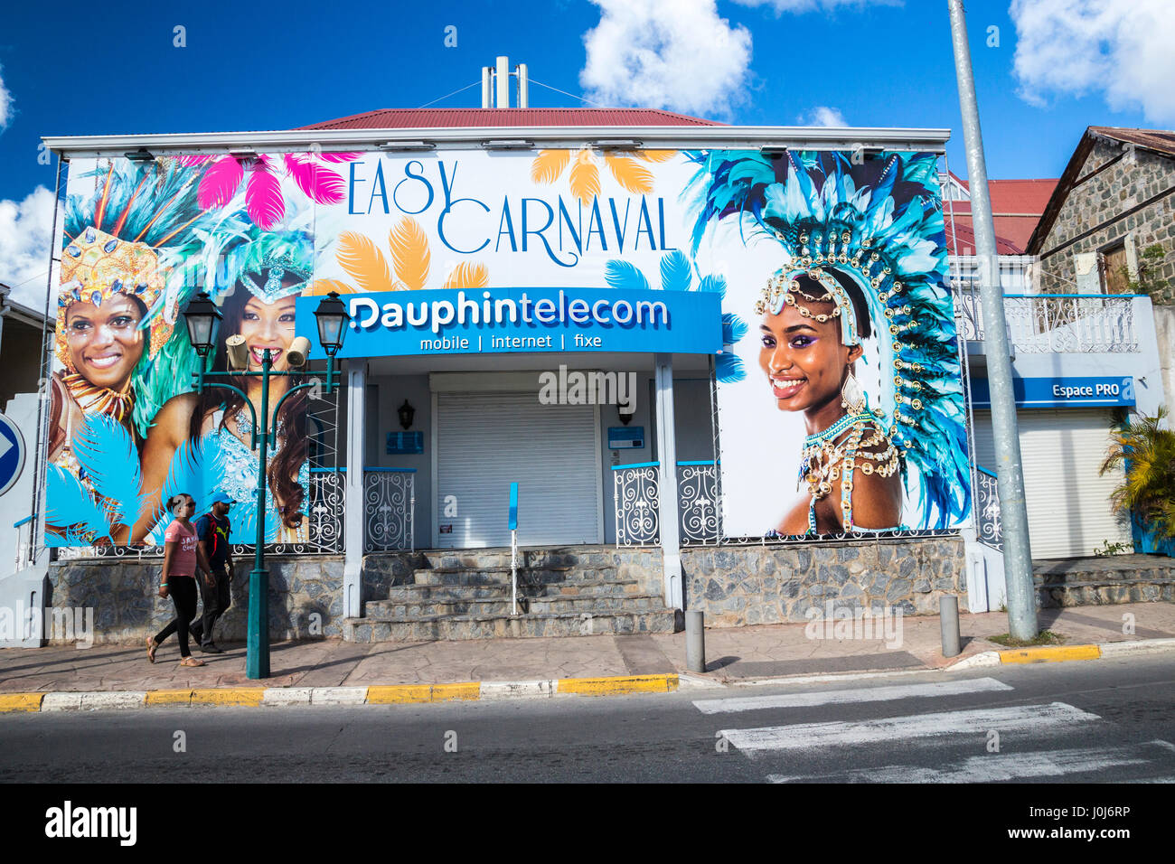 Pointe-a-Pitre Guadeloupe street adverisement pour le carnaval Banque D'Images