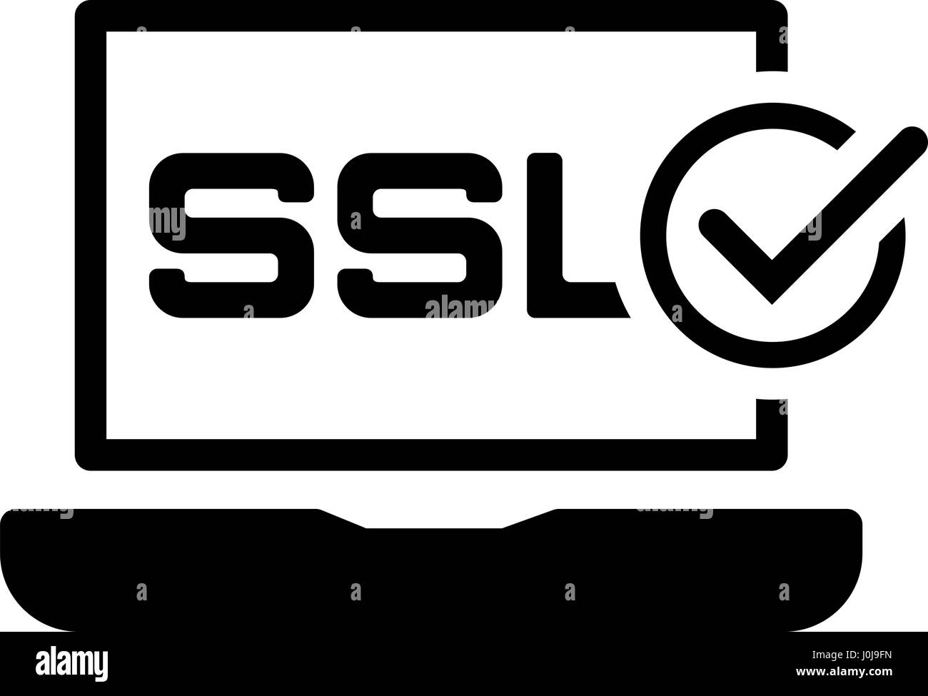 L'icône de protection certifié SSL. Modèle plat. Illustration de Vecteur