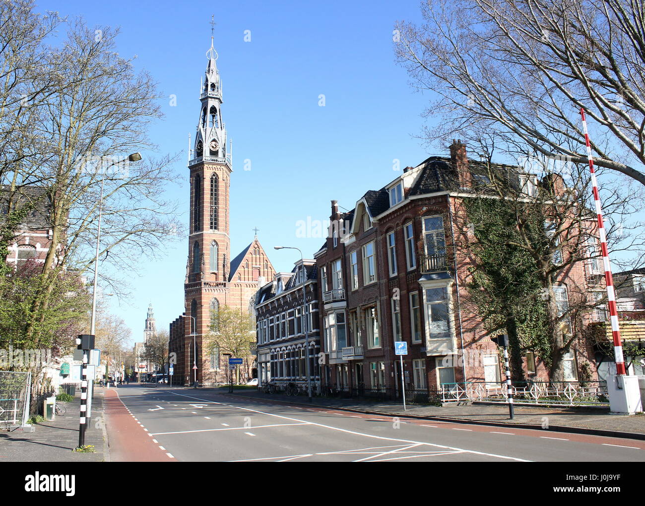 La Cathédrale Saint Joseph (Sint Jozef kathedraal), la cathédrale du diocèse catholique romain de Groningen / Leeuwarden à Groningue, aux Pays-Bas. Banque D'Images