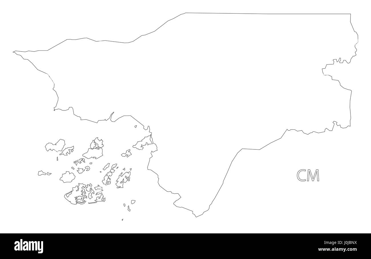Guinée Bissau silhouette contour map illustration Illustration de Vecteur