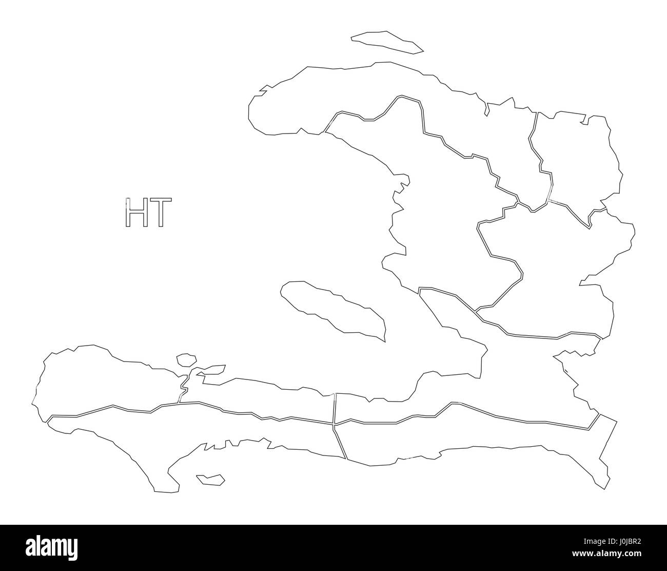 Haïti contours silhouette site illustration avec les ministères Illustration de Vecteur