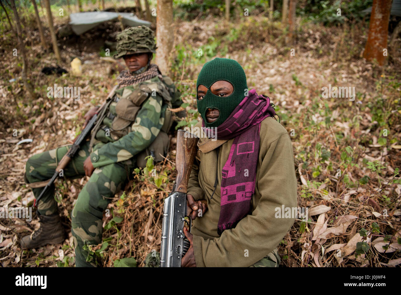 L'armée nationale de la RDC (FARDC) pour les soldats au front pendant les opérations contre le groupe rebelle soutenu par le Rwanda, M23 Banque D'Images
