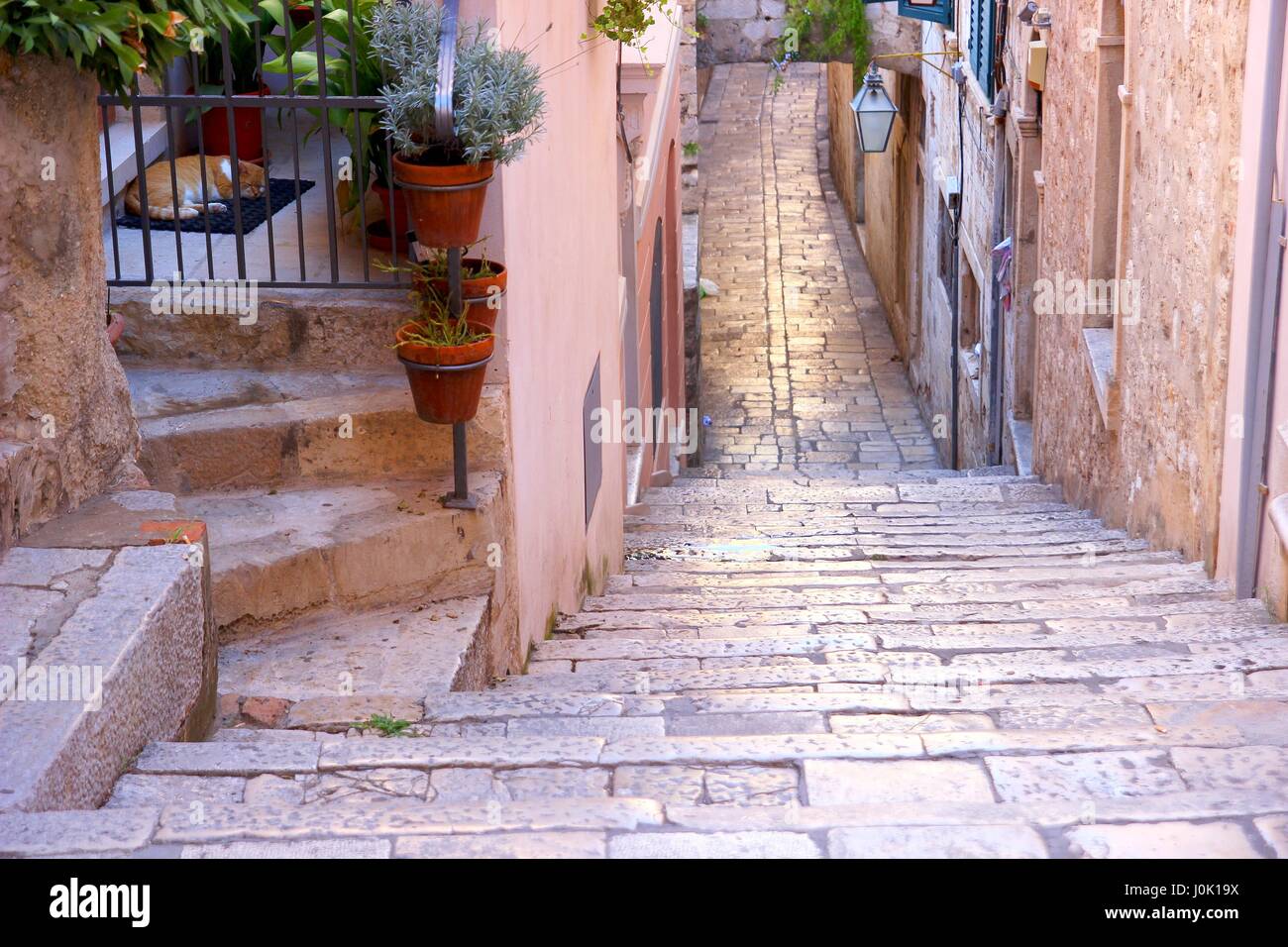 Rue Pierre à Dubrovnik, Croatie Banque D'Images