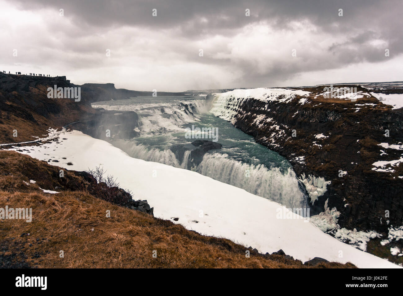 La célèbre cascade de Gullfoss, partie du cercle d'or et l'un des plus populaires dans l'ouest de l'Islande merveilles naturelles Banque D'Images