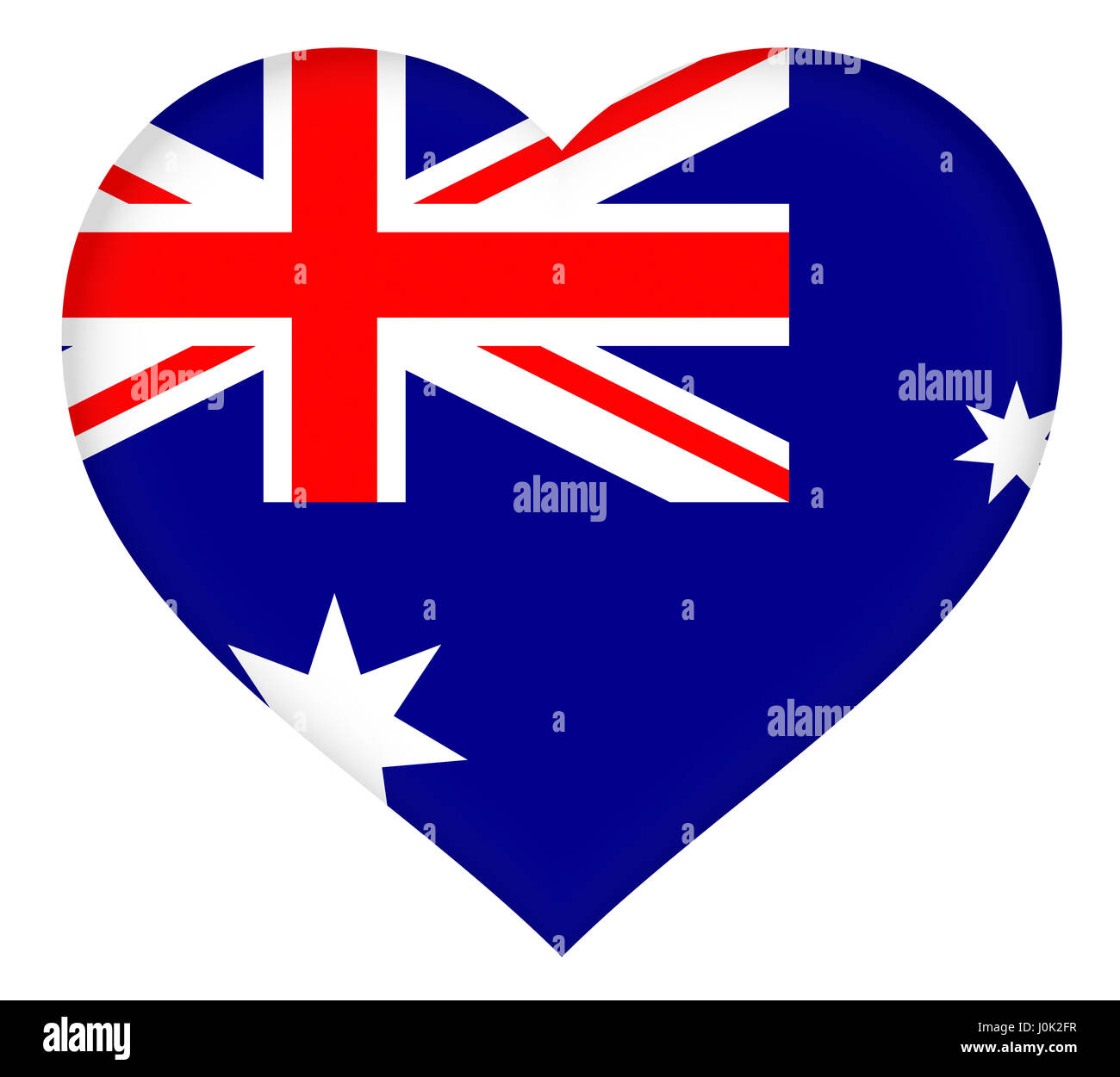 Illustration du drapeau de l'Australie en forme de coeur Banque D'Images