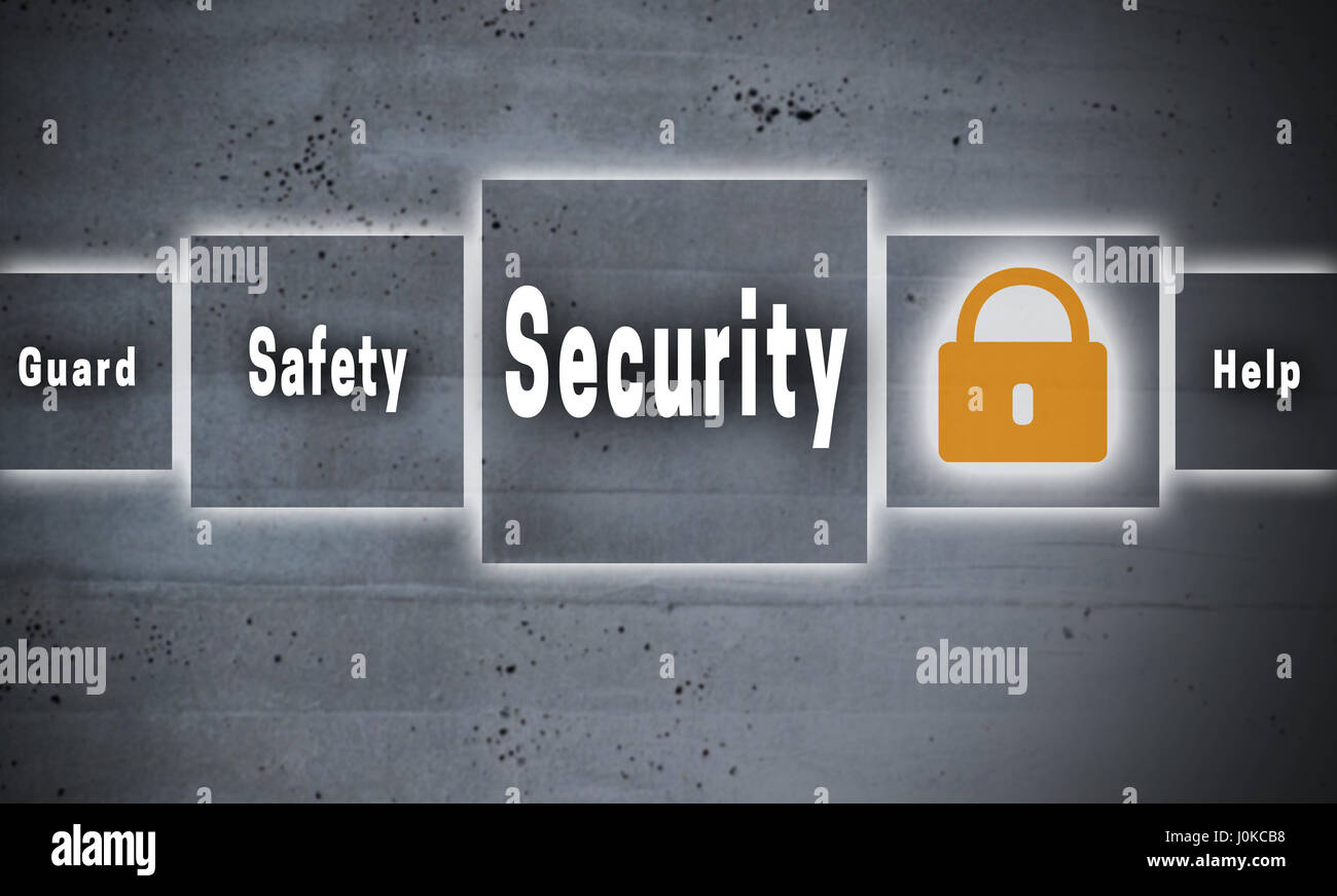 Concept de l'écran tactile de la sécurité contexte. Banque D'Images