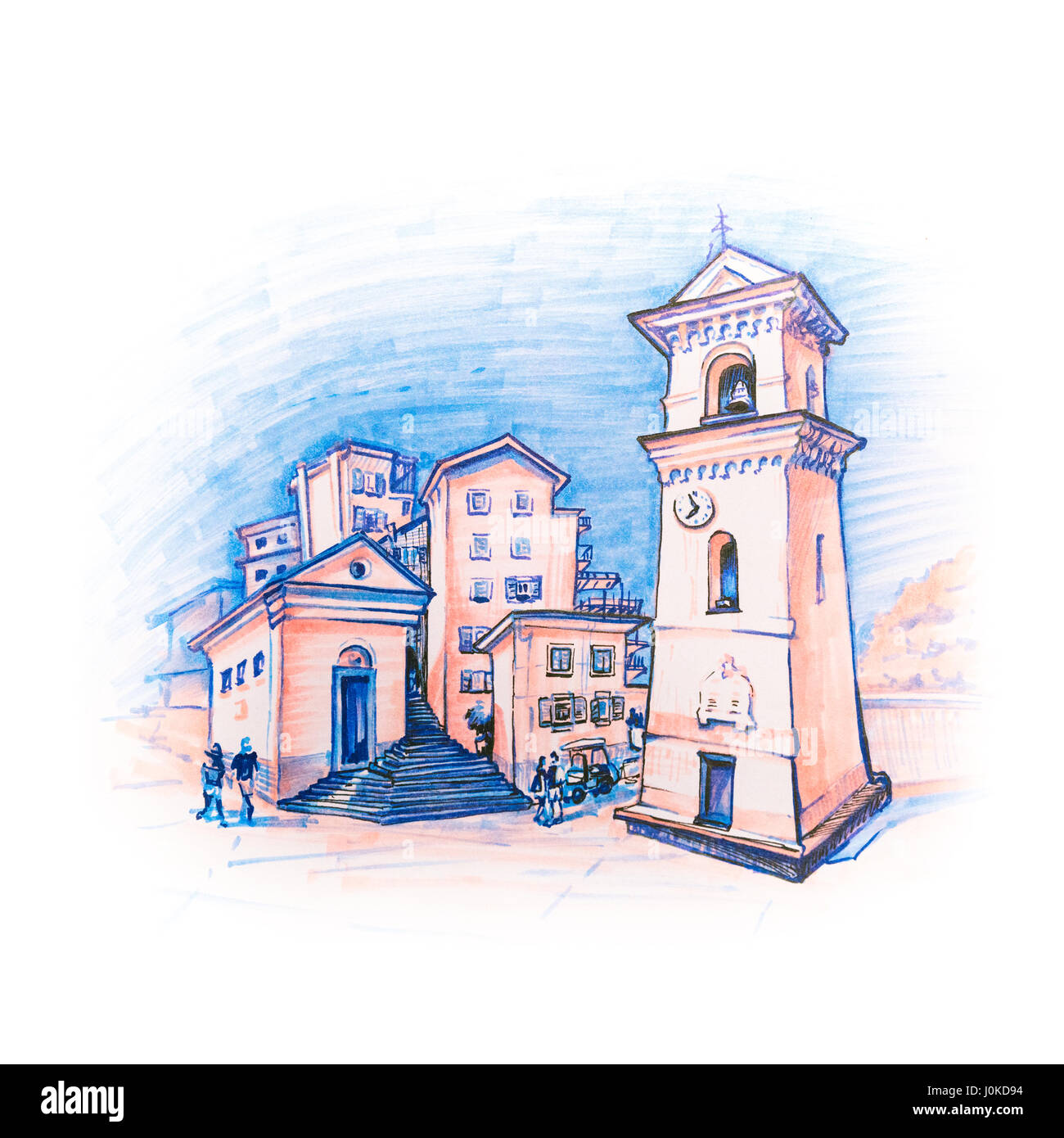 Square le pape Innocent IV à Manarola, Ligury, Italie Banque D'Images