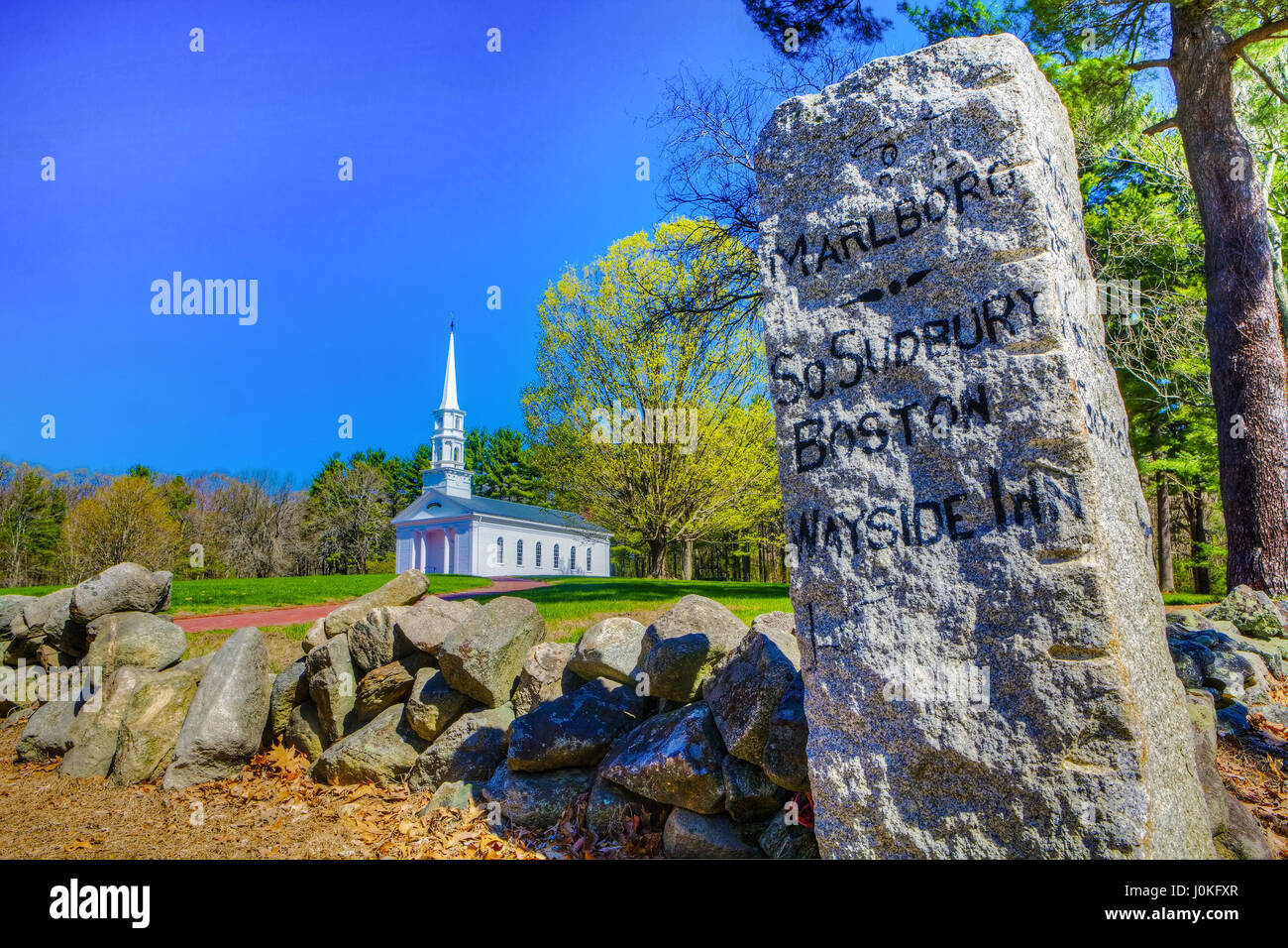 Martha Mary Chapelle, partie de Longellow's Wayside Inn complexe, à Sudbury, Massachusetts, United States. Banque D'Images