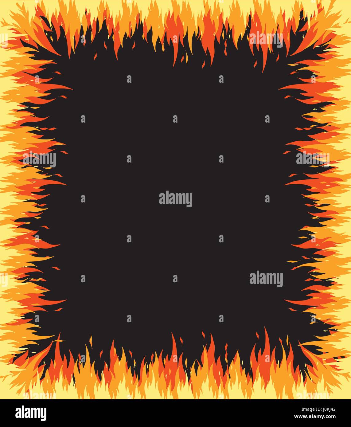 Feu flamme image sur fond noir. Vector illustration Illustration de Vecteur