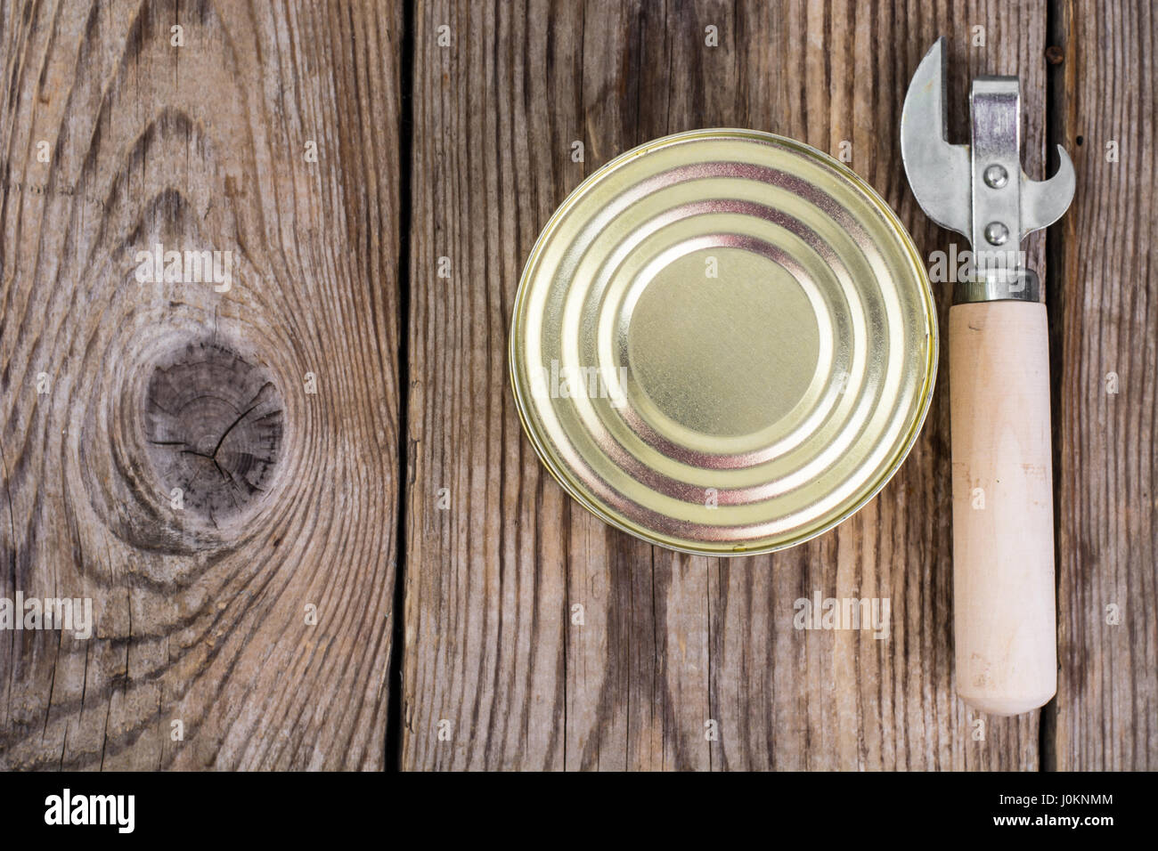 Peut métallique fermé avec du poisson ou de la viande en conserve. Studio Photo Banque D'Images