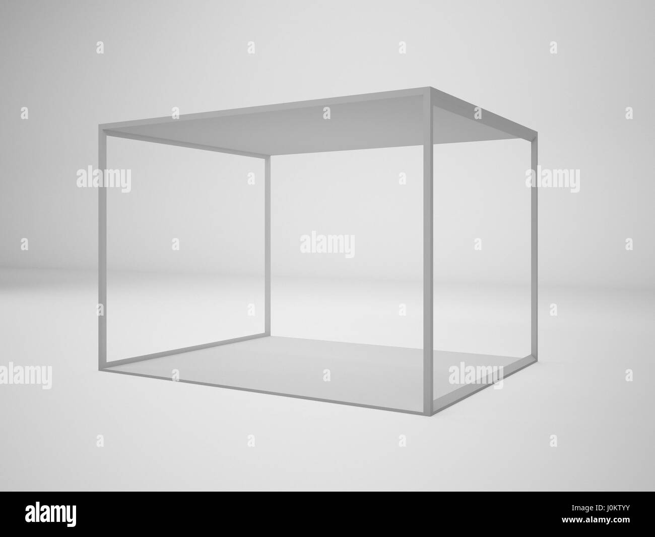 Le Rendu 3D du commerce moderne blanc stand d'exposition, illustration, maquette Banque D'Images