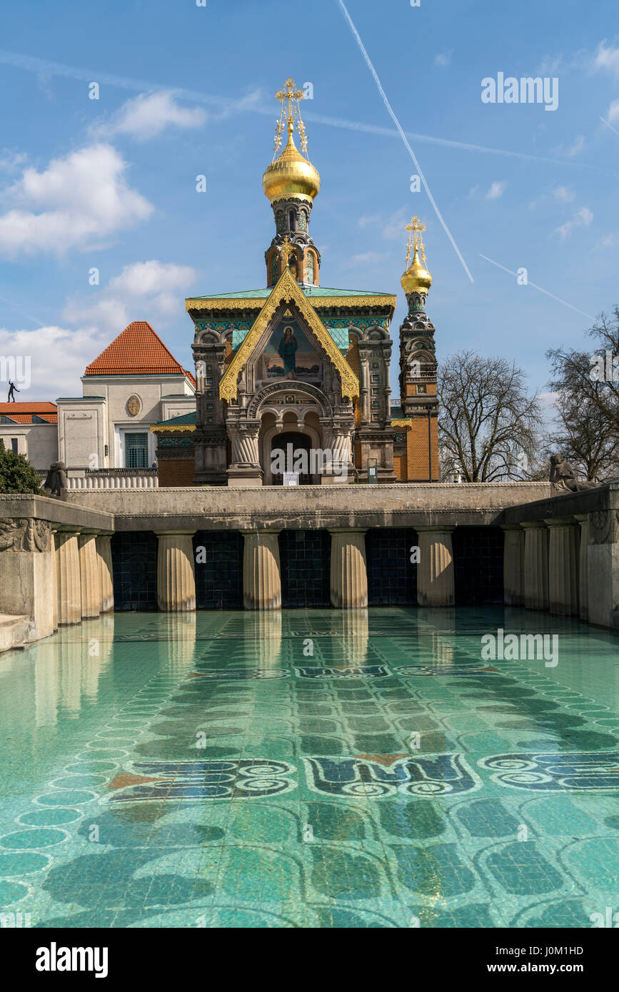 Auf der Kapelle Schaubek, Darmstadt Mathildenhöhe, Hessen, Allemagne Allemagne | chapelle russe de Mathildenhöhe de Darmstadt, Hesse, Germany, Europe Banque D'Images