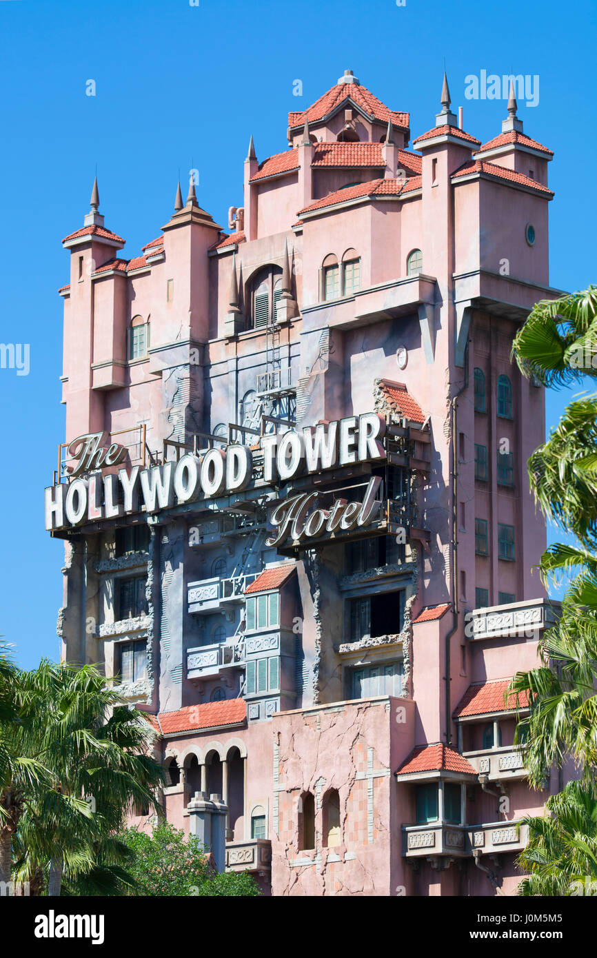 Hollywood Tower Hotel, Hollywood Studios Disney World, Orlando, Floride Banque D'Images