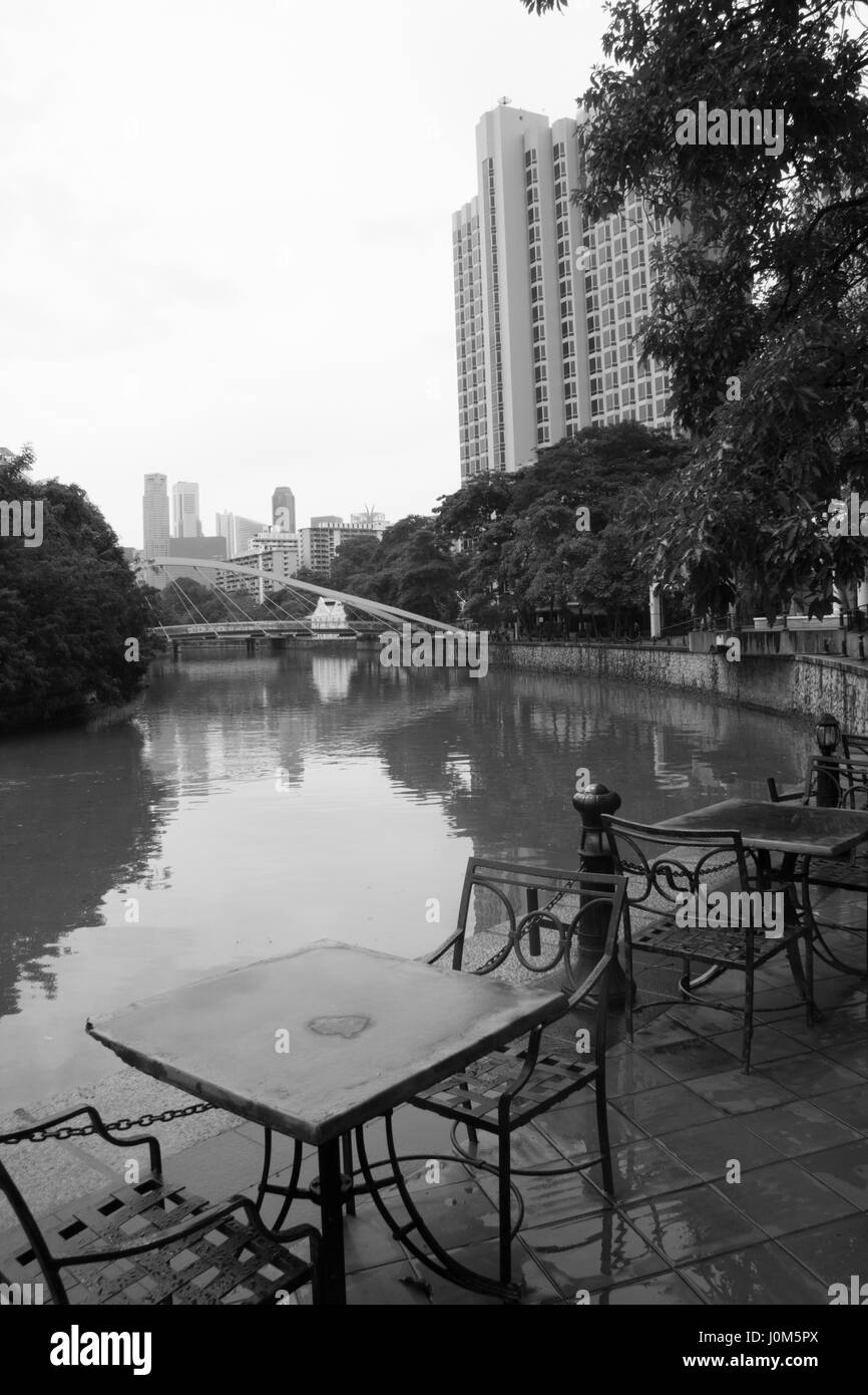 La rivière Singapour à Robertson's Quay Banque D'Images