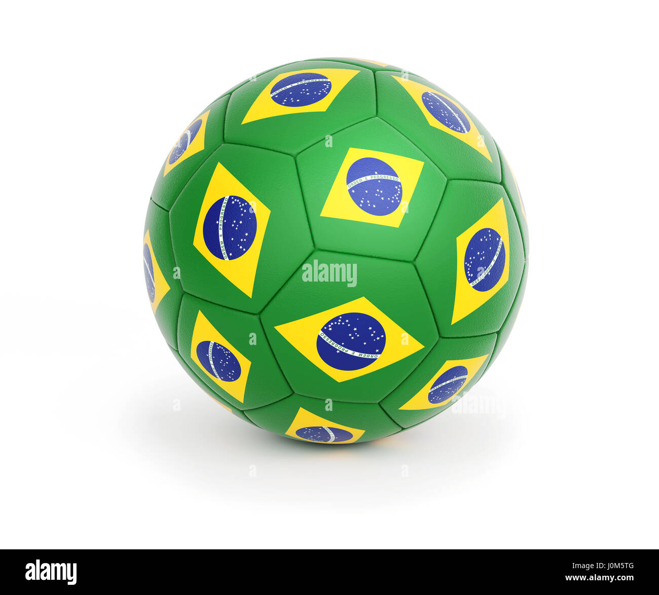 Ballon de soccer avec des drapeaux du brésil Banque D'Images