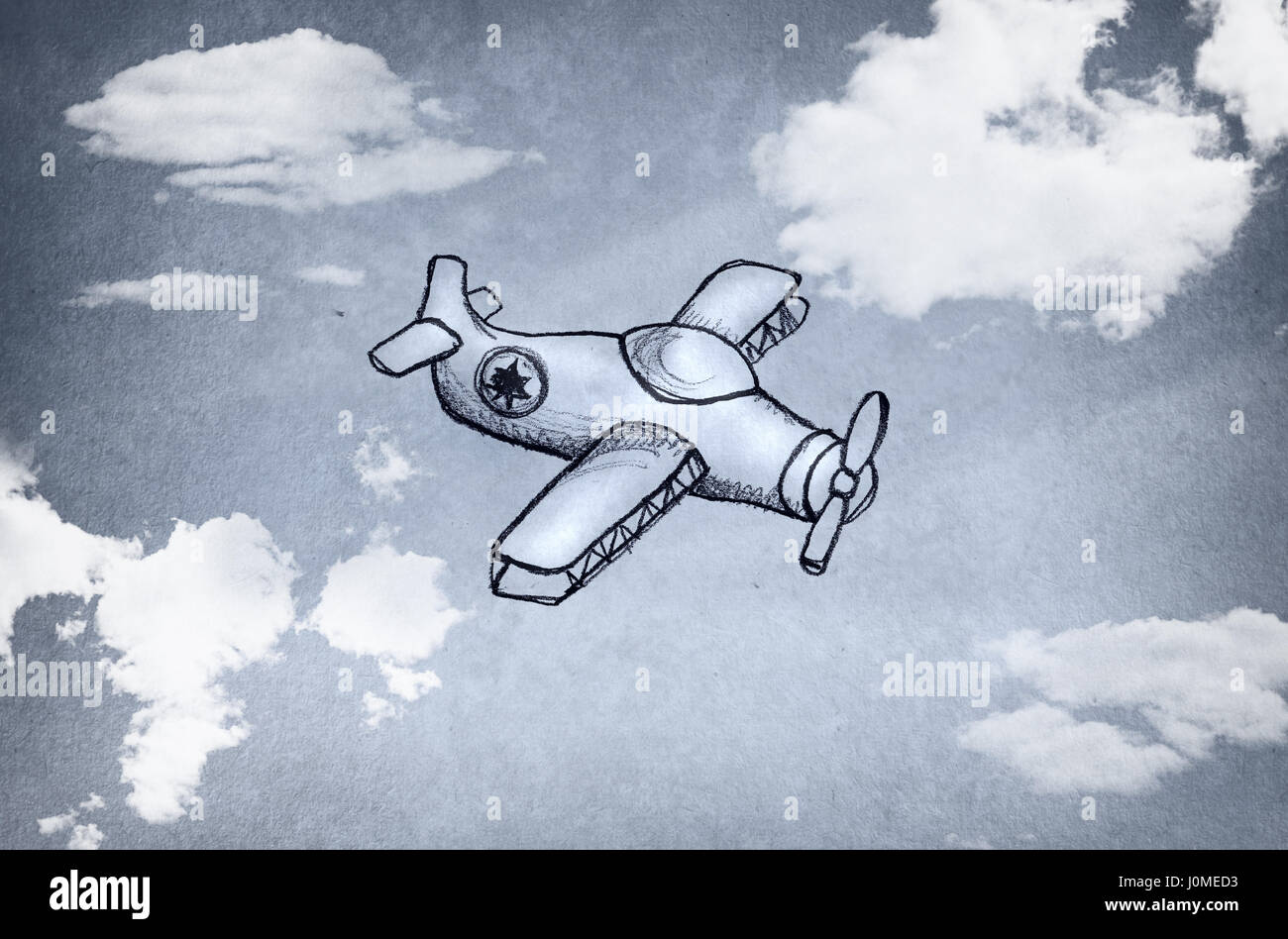 Appelée avion dans le ciel Banque D'Images