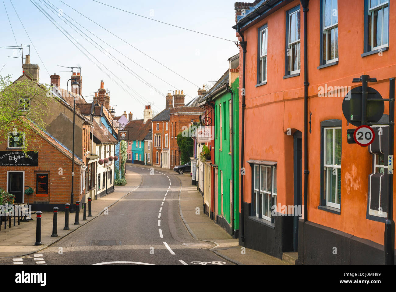 Bungay Suffolk, Bridge Street dans le centre de la ville de marché de Bungay, dans le comté de Suffolk, Angleterre, RU Banque D'Images