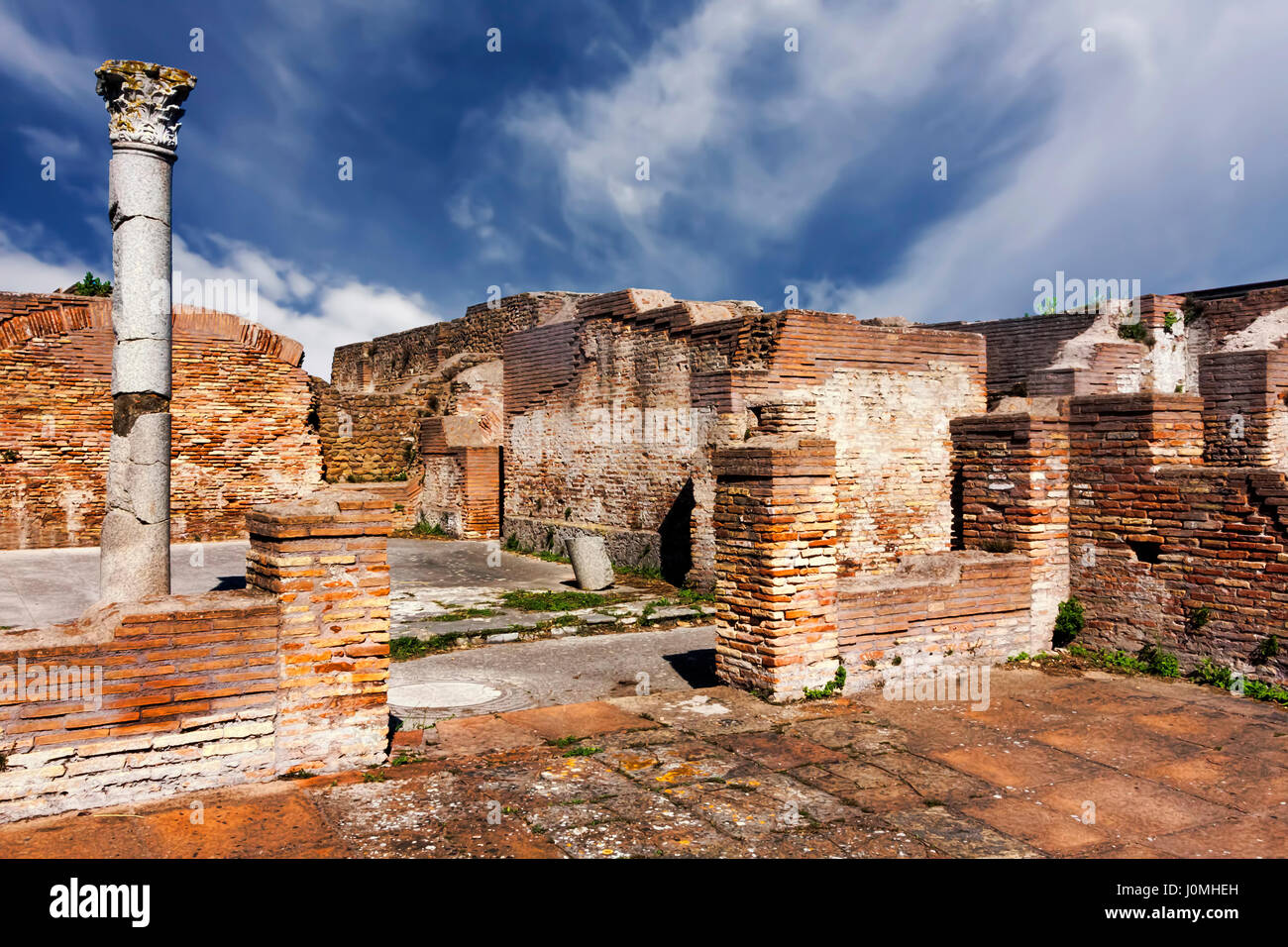 Site Romain archéologique à Ostia Antica - Italie Banque D'Images