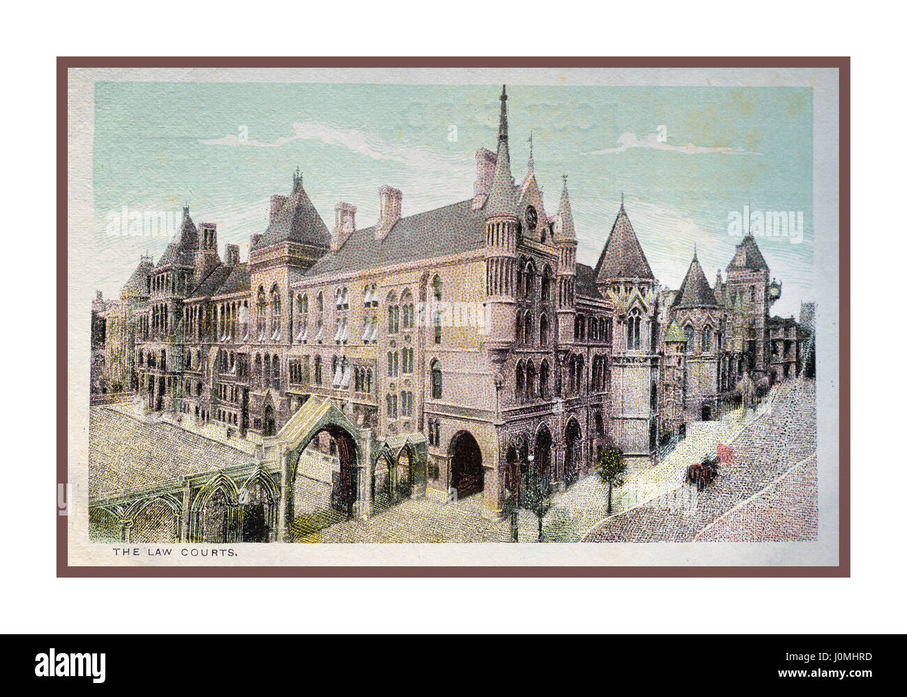 Historique Vintage 1890 illustration de Royal Courts of Justice Holborn Londres Banque D'Images