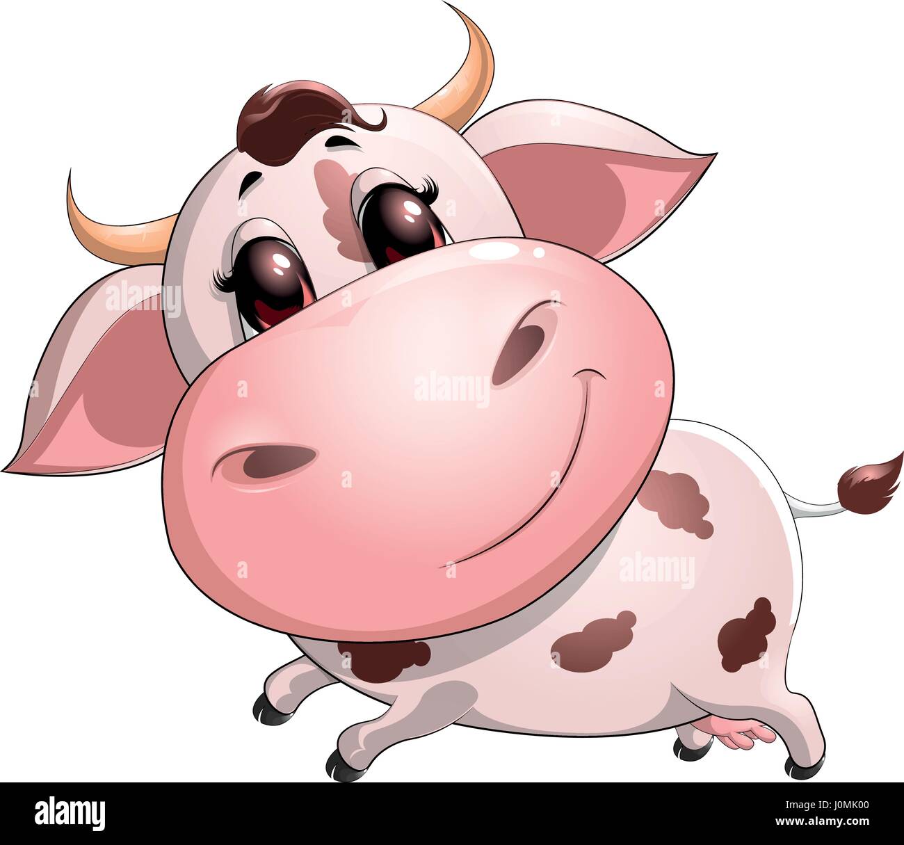 Mignon bébé vache cartoon Illustration de Vecteur