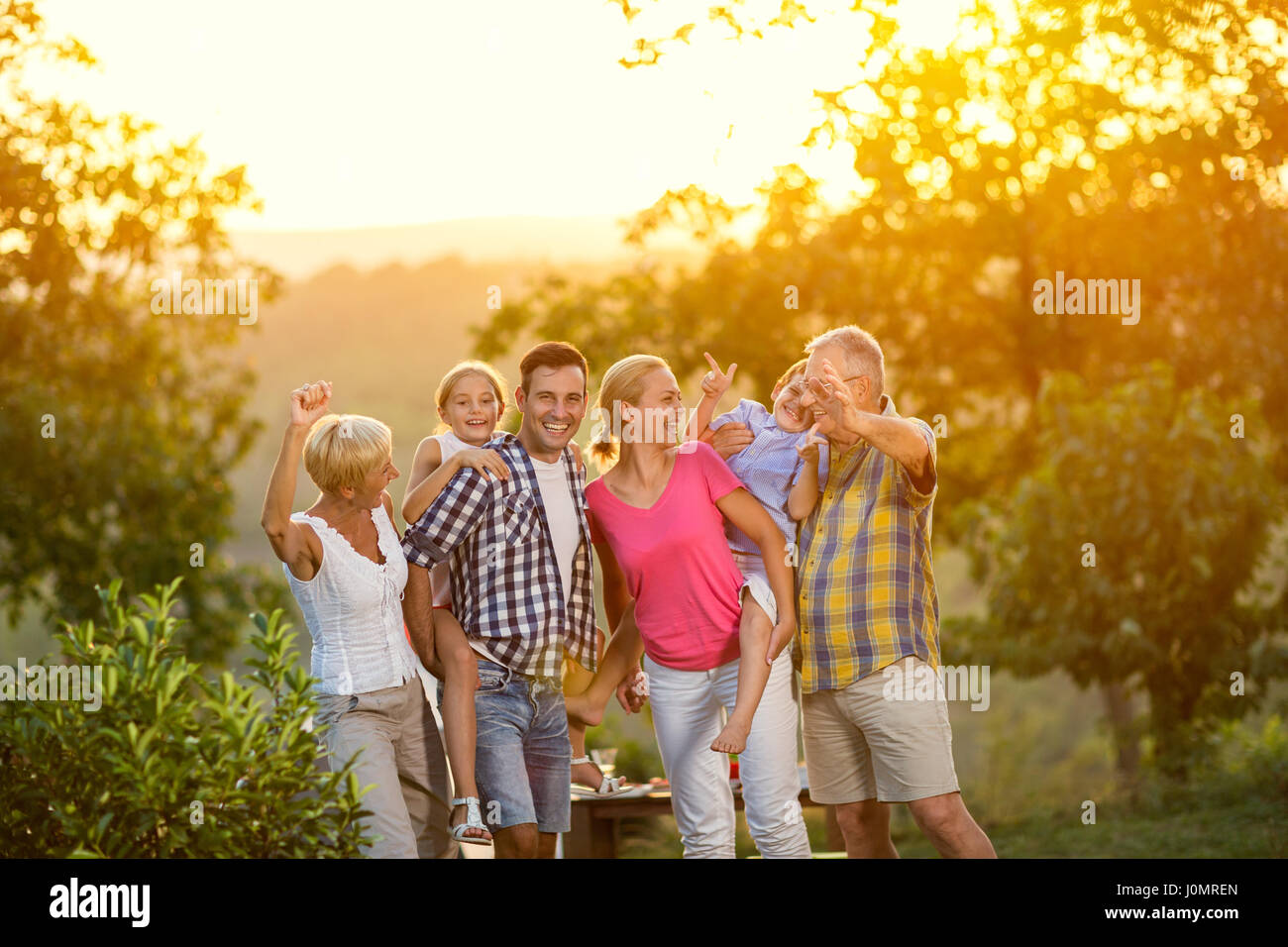 Génération de la famille en vacances posing together concept Banque D'Images