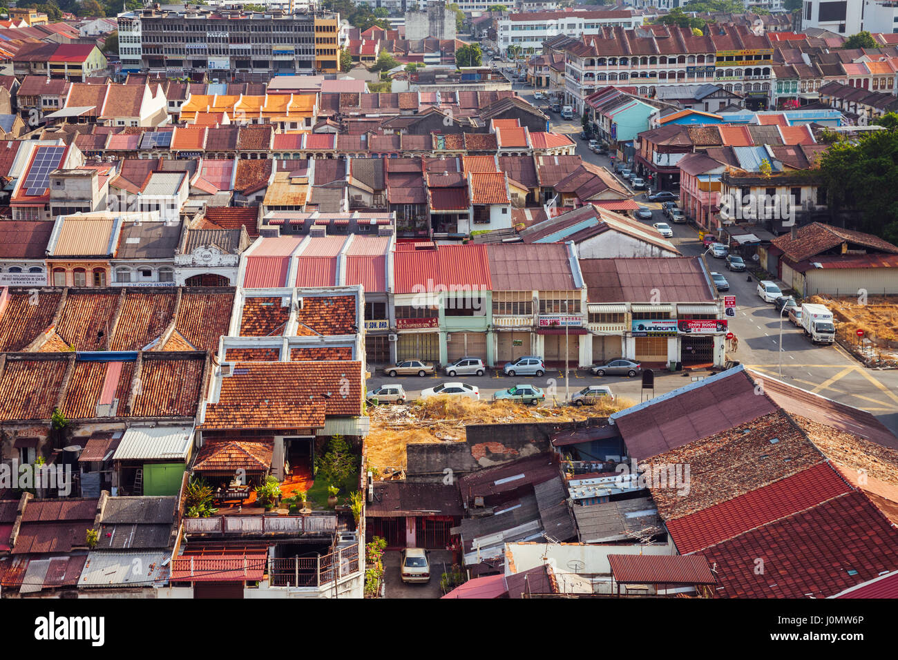 Georgetown, Malaisie - Mars 27, 2016 : vue panoramique sur le quartier historique de Georgetown le 27 mars 2016 à Penang, Malaisie. Banque D'Images