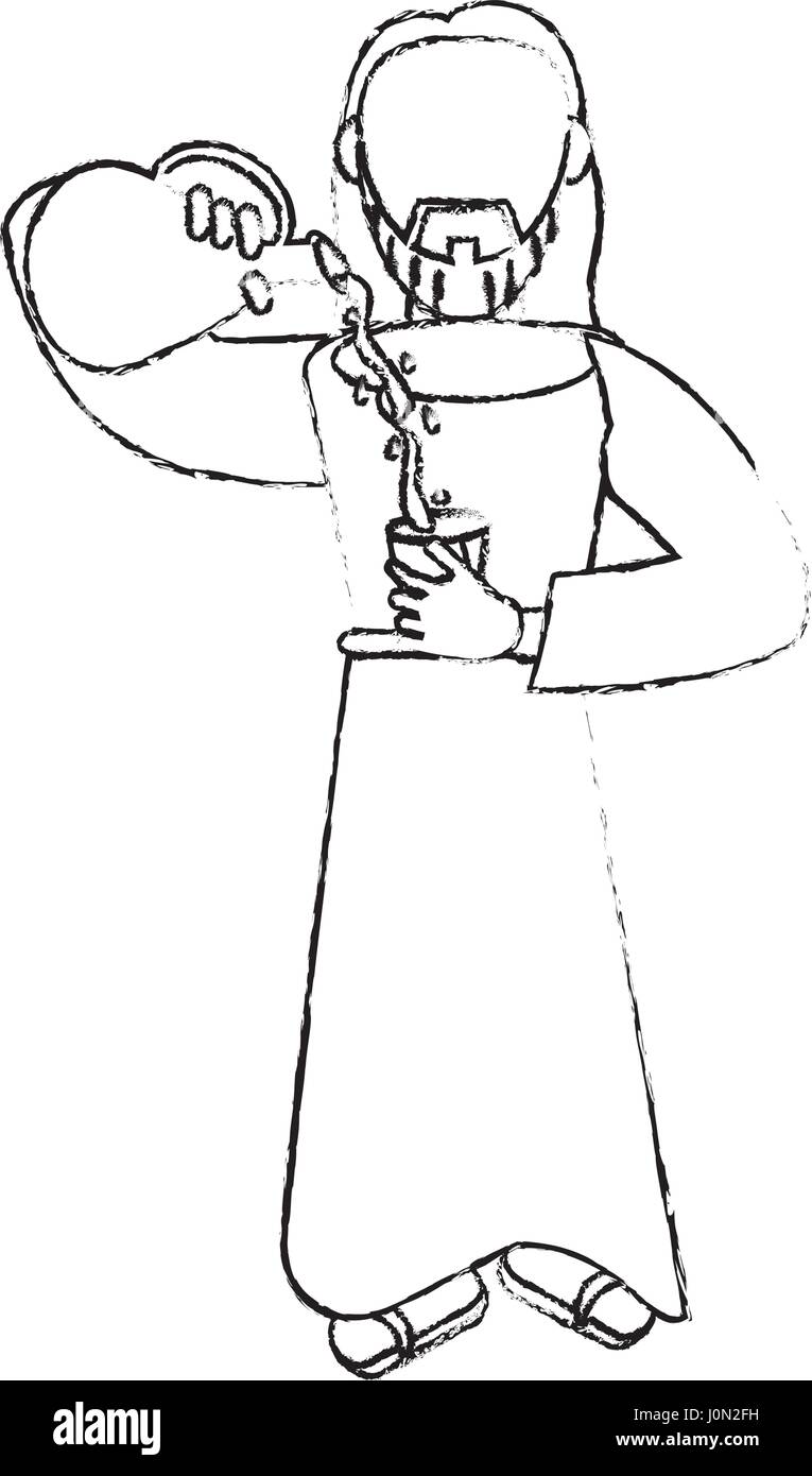 Jésus christ dévotion miracle sacrifice Illustration de Vecteur