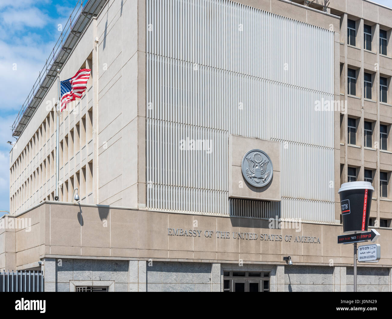 Ambassade des États-Unis en Israël - 4 avril 2017, Tel Aviv-Jaffa, Israël Banque D'Images