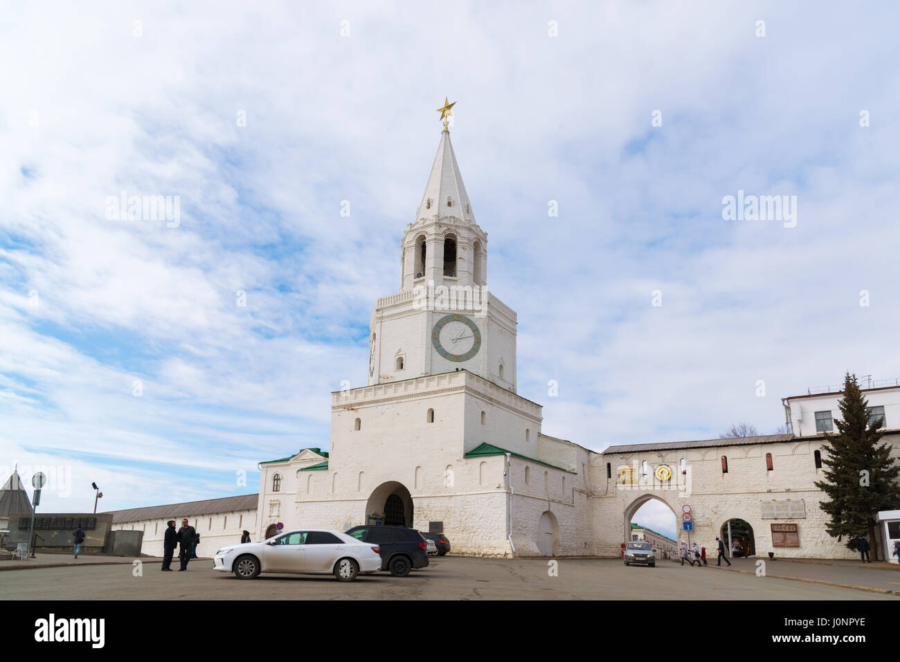 Kazan, Russie - Mars 28,2017. La tour Spasskaya du Kremlin de Kazan Banque D'Images