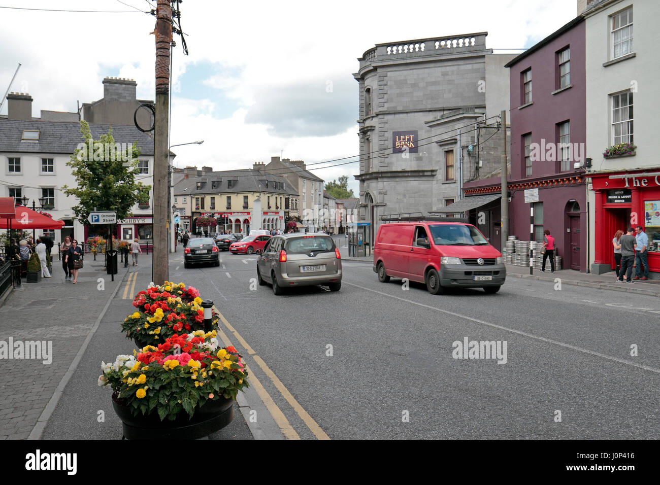 Vue générale du centre de la ville de Kilkenny, comté de Kilkenny, Irlande, (Eire). Banque D'Images