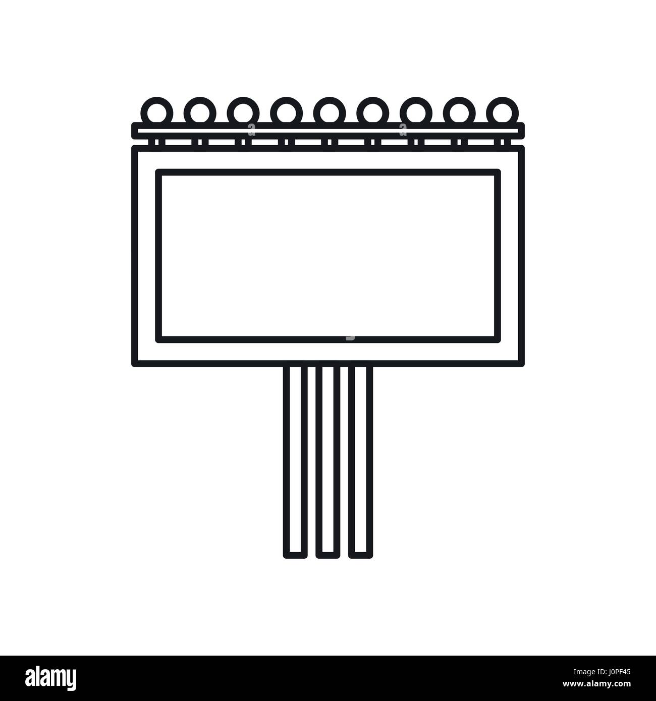 Blank billboard, icône de style contour Illustration de Vecteur
