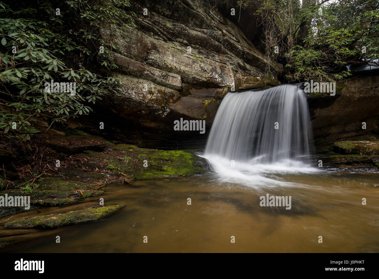 Raper Creek Falls est situé au nord de la Géorgie dans le comté de habersham. Les chutes sont à environ 15 m de hauteur et unique dans l'aspect Banque D'Images