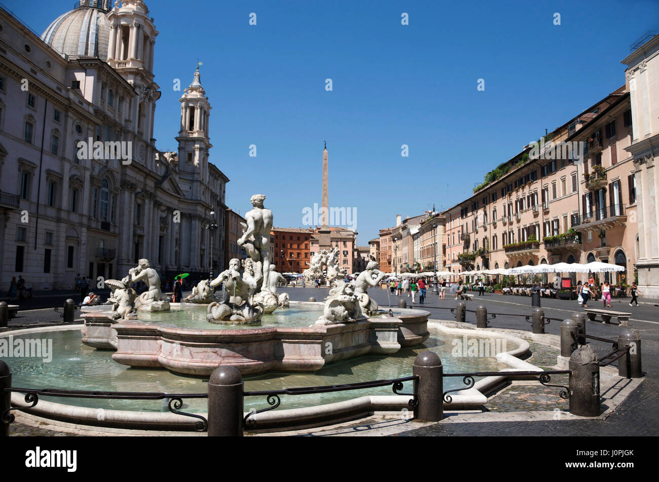 Piazza Navona, Fontana del Moro, Rome, Italie, Europe Banque D'Images