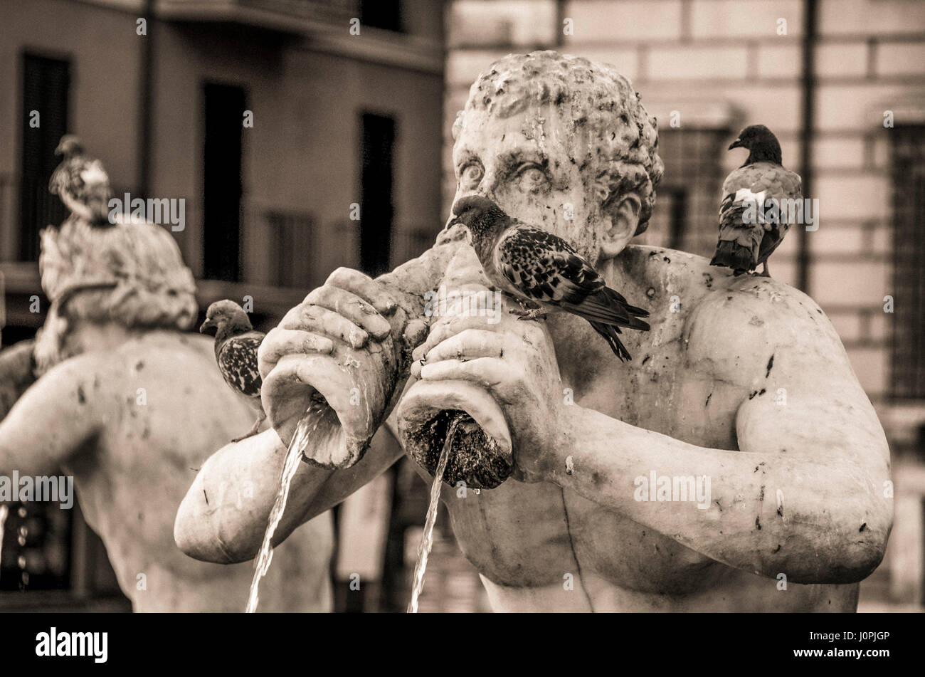 Fontana del Moro à Piazza Navona, Rome, Italie, Europe Banque D'Images