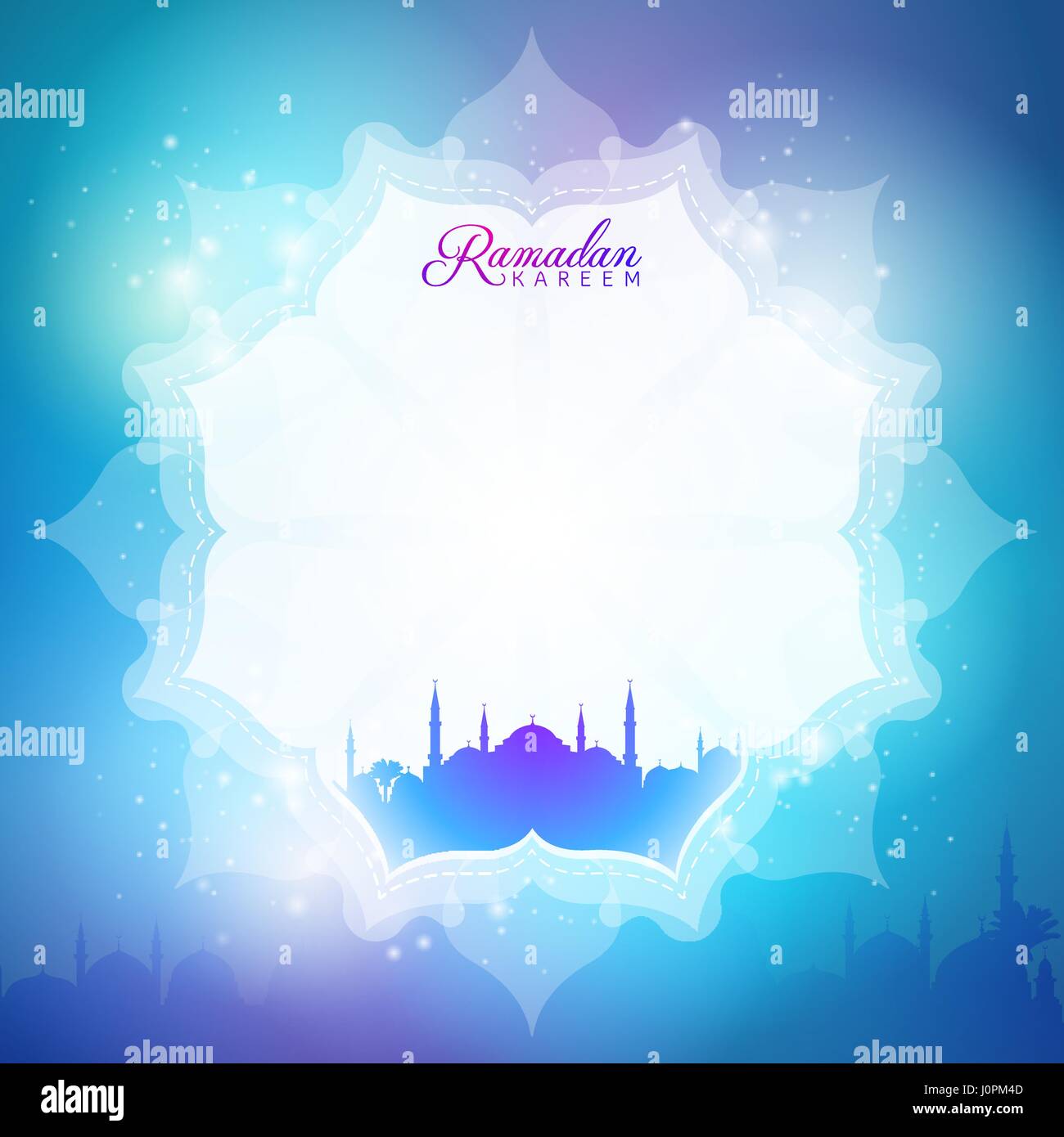 Vector illustration Ramadan Kareem mosquée avec arrière-plan de message d'ossature Illustration de Vecteur