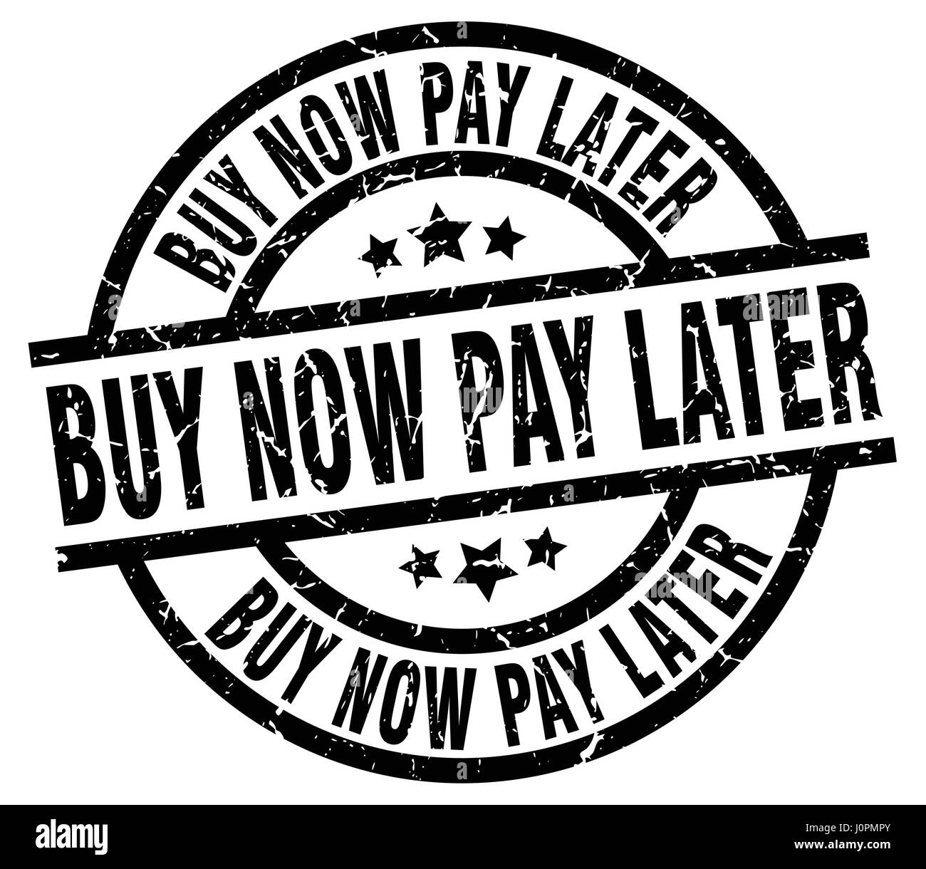 Achetez maintenant, payez plus tard tour noir grunge stamp Illustration de Vecteur