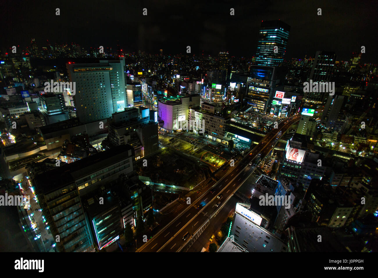 Une zone sombre de Shubya, Tokyo, Japon Banque D'Images