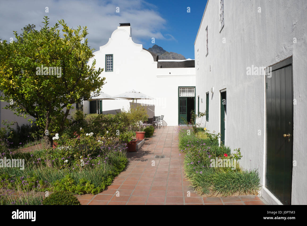 Cour intérieure architecture Cape Dutch Mowbray Cape Town Afrique du Sud Banque D'Images