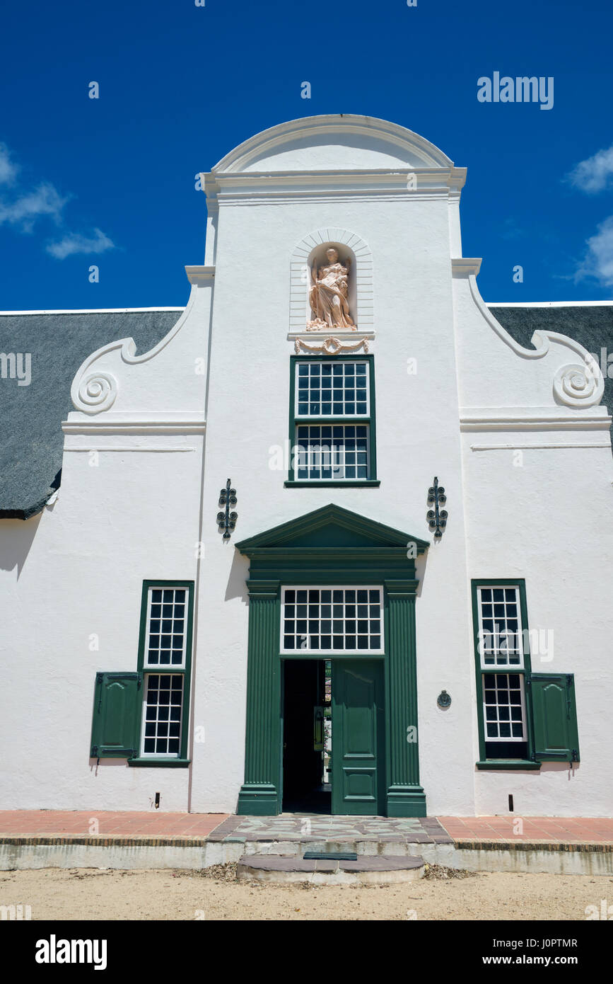 Homestead entrée avec gable néo-classique Groot Constantia Cape Town Afrique du Sud Banque D'Images