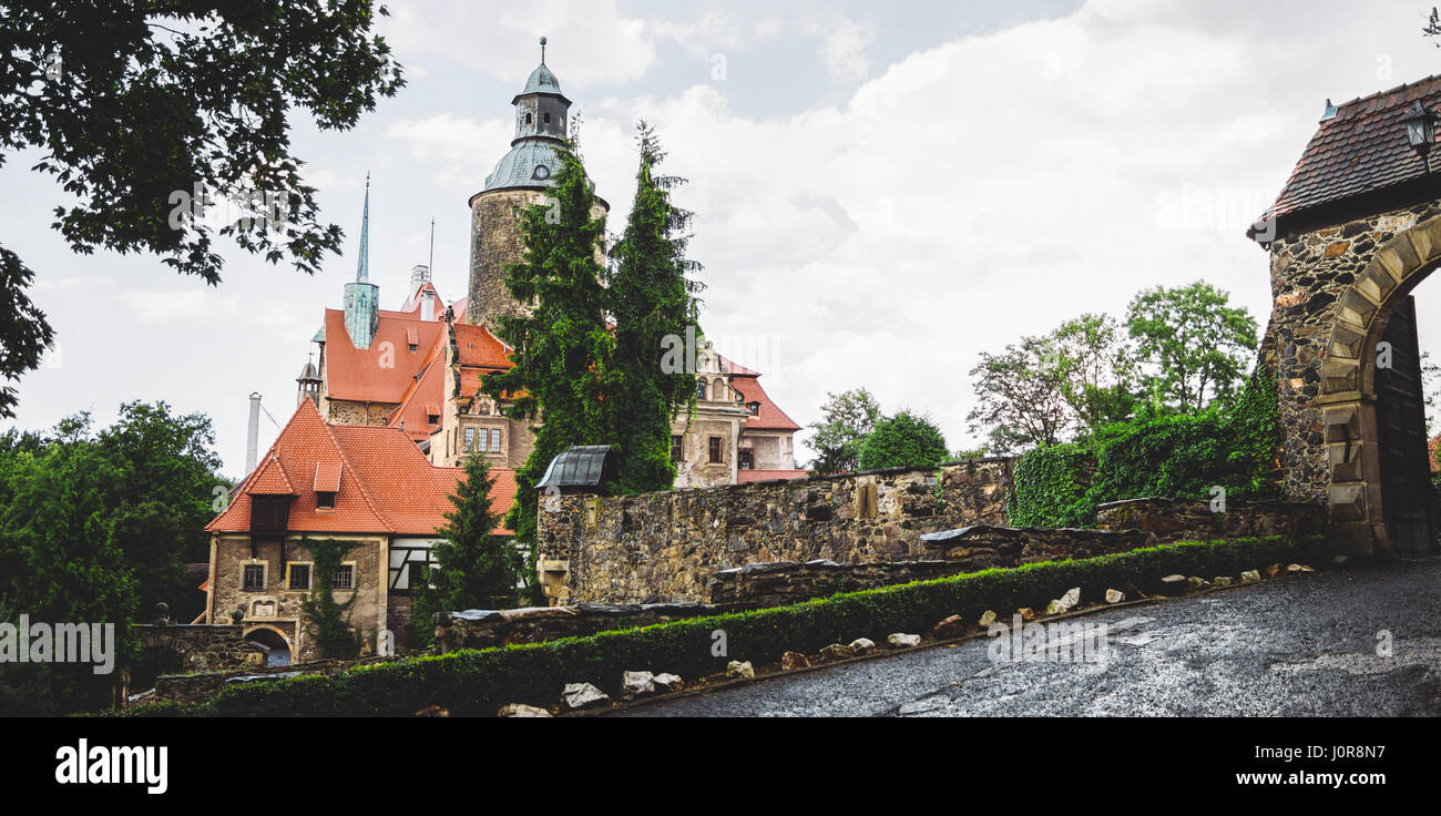 Château Czocha zamek Czocha ou dans la Basse-silésie en Pologne. Banque D'Images