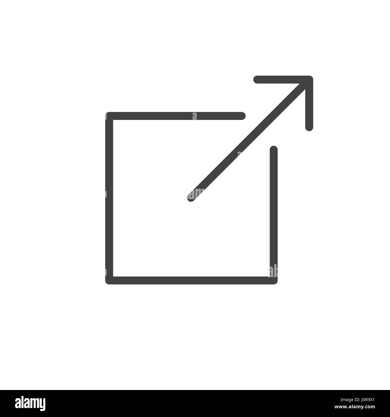 L'icône Lien externe - l'utilisateur doit savoir qu'il quitte l'app à visiter un site web externe Illustration de Vecteur