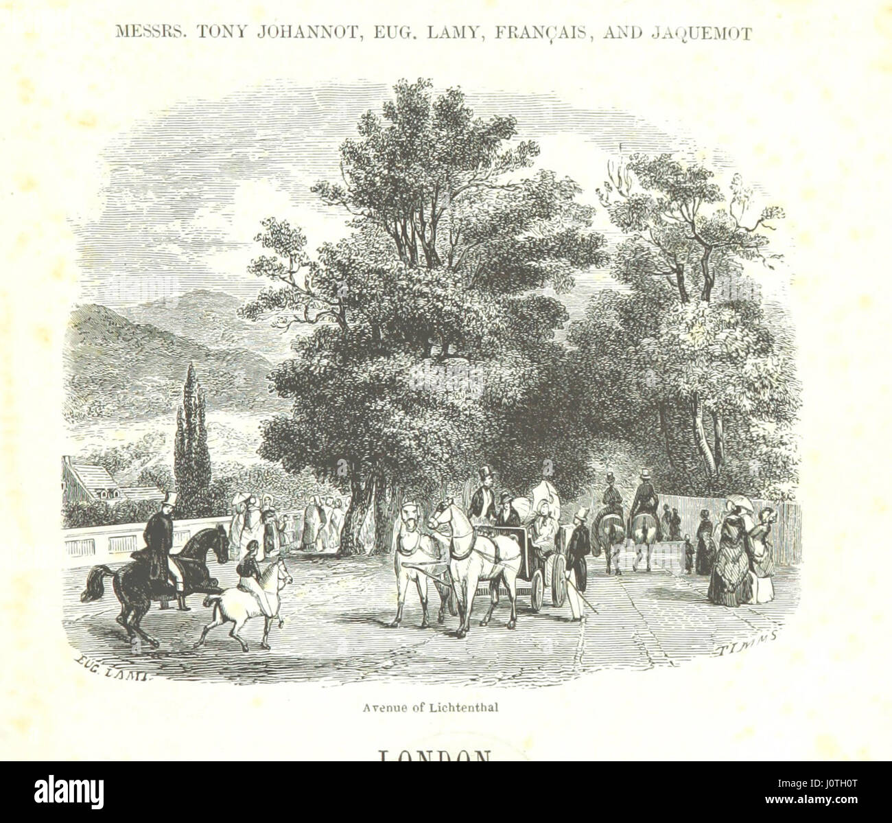 Un été à Baden-Baden ... illustré par T. Johannot, E. Lamy, etc Banque D'Images